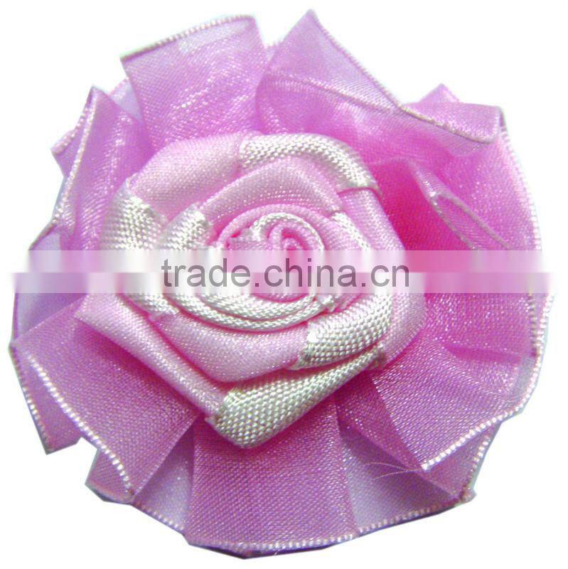 Handmade satin ribbon flower for hair accessories hair flower