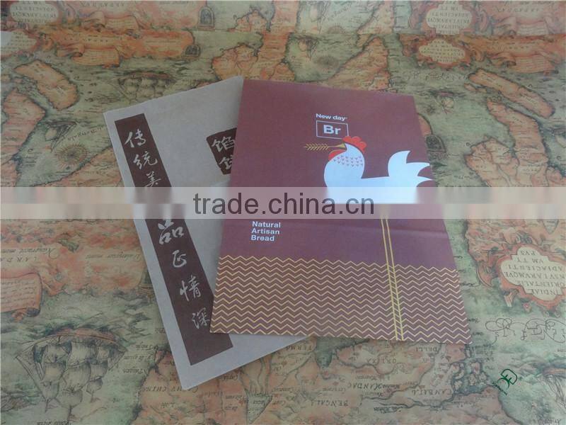 Take away brown food grade kraft paper bag with handle