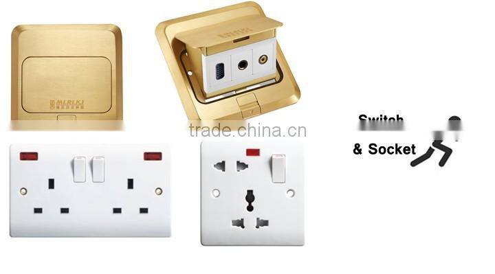 Nice appreance floor socket with flushing box copper&silver material floor socket
