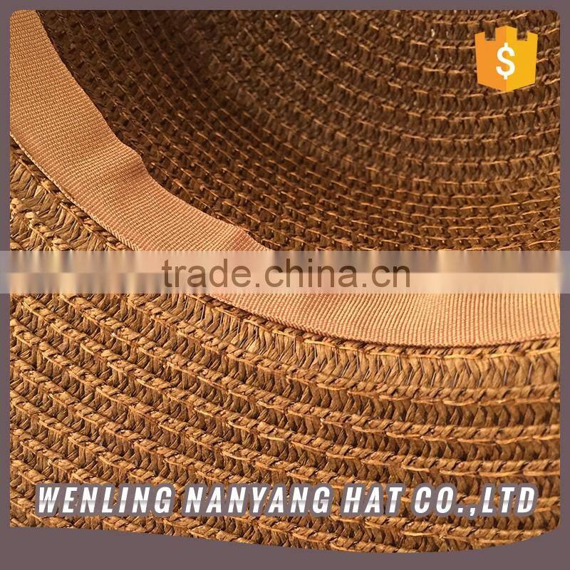 Adult Boater Caps Straw Hats Bowknot Brim Dome Straw Summer Sun Hat Bowler Beach Cap