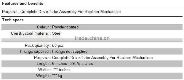 Recliner chair parts - drive square tube