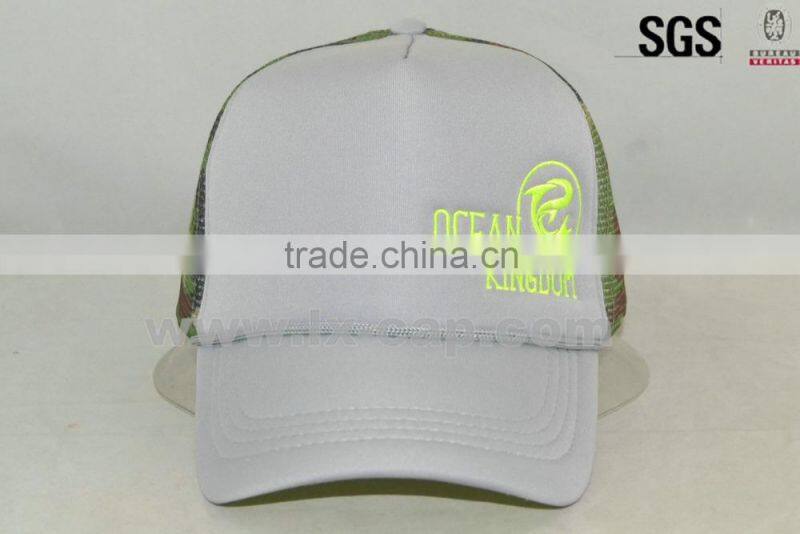 5-panel fashion grey foam camp mesh trucker cap/hat