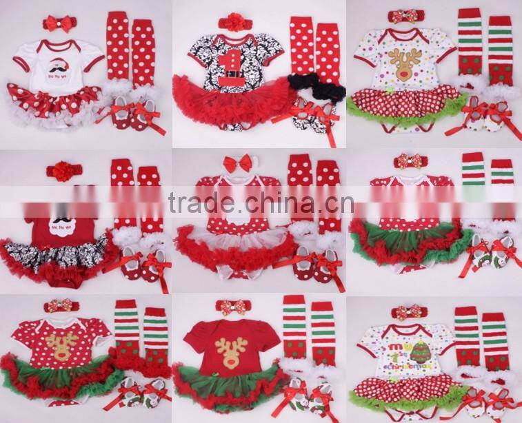Christmas Baby Cothing Sets Infant Fashion Clothes Gift tutu Newborn baby girls Romper Dress