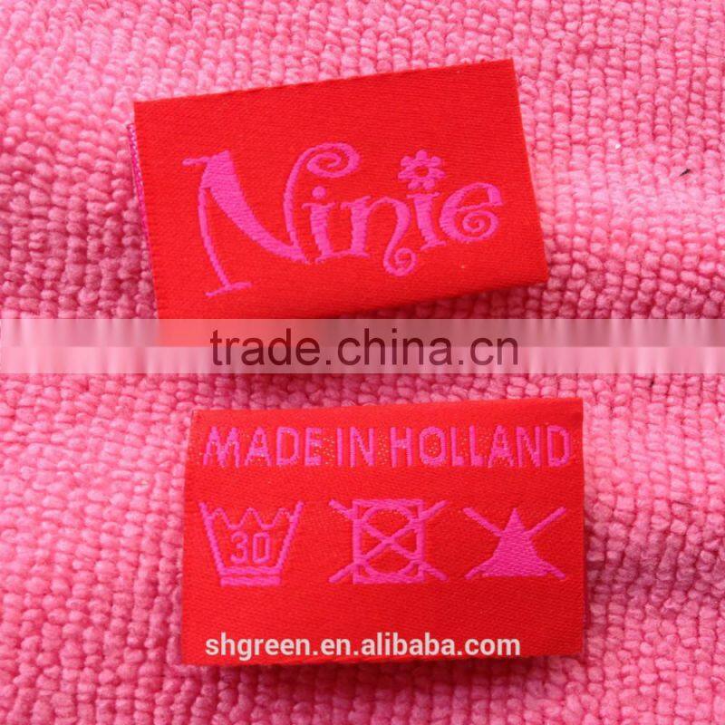 soft thick woven tags,knitting clothing labels