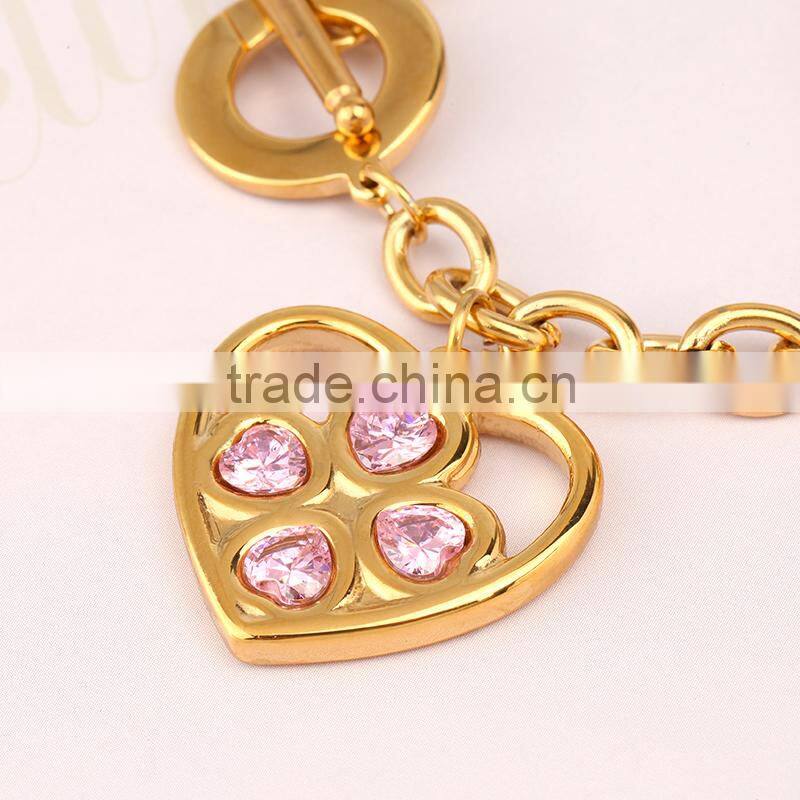 18K Gold Plated Heart Pendant Jewlry Sets