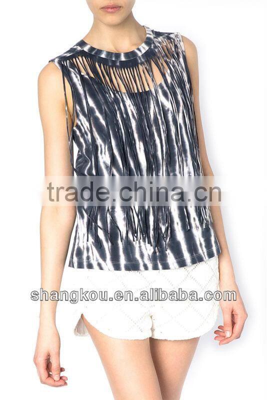 elegant blouses for women chiffon blosuse round neck seleeveless bouse SHK0 1023
