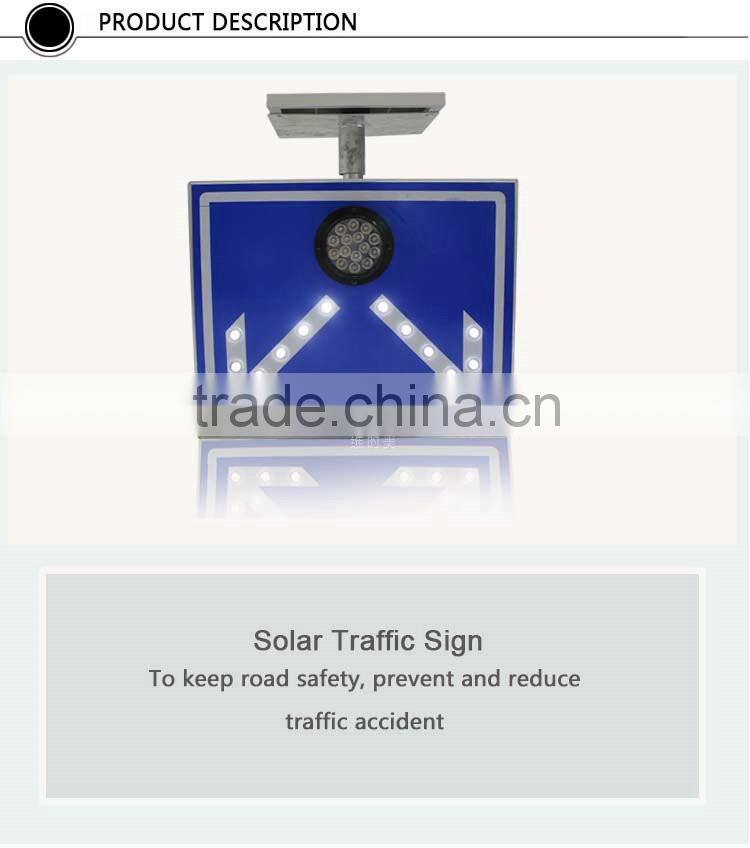 Road safety aluminum led flashing sign board solar powered traffic sign
