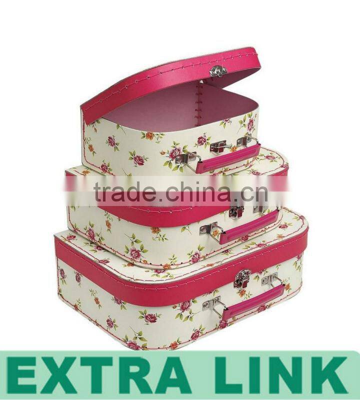 Mini Children Suitcase Kraft Paper With Handle Storage Box