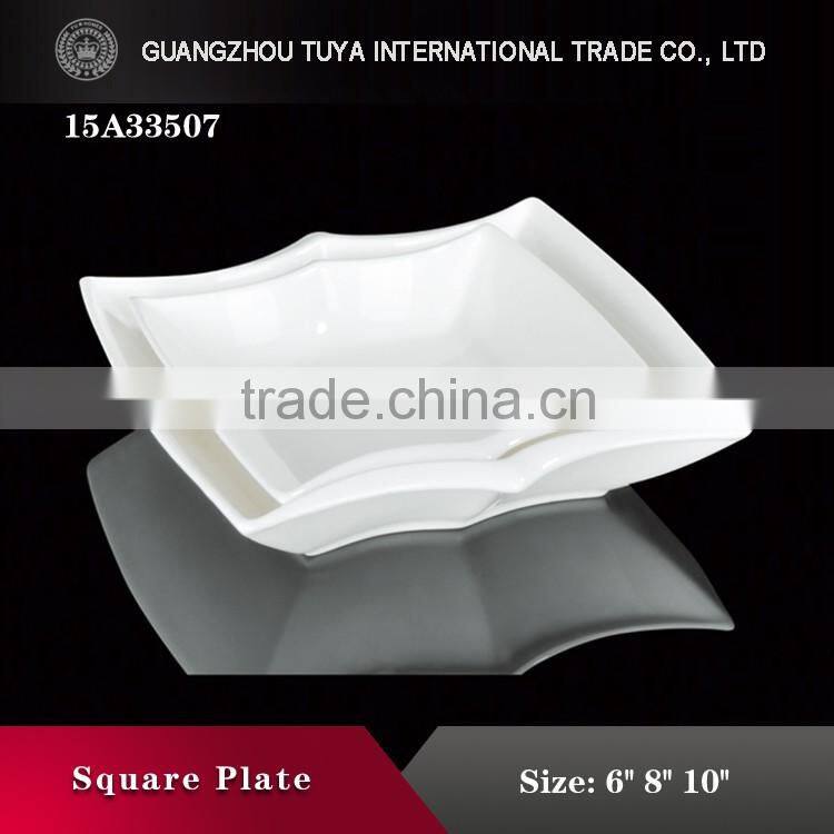 2016 hot sales of hotel and restaurant white ceramic plate