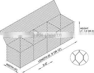 240gr/m2 Galvanized 2x1x1m Riverway Gabion Mesh Box