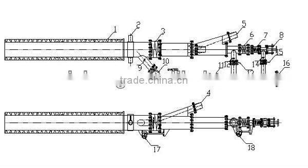 four channels coal powder rotary kiln burner