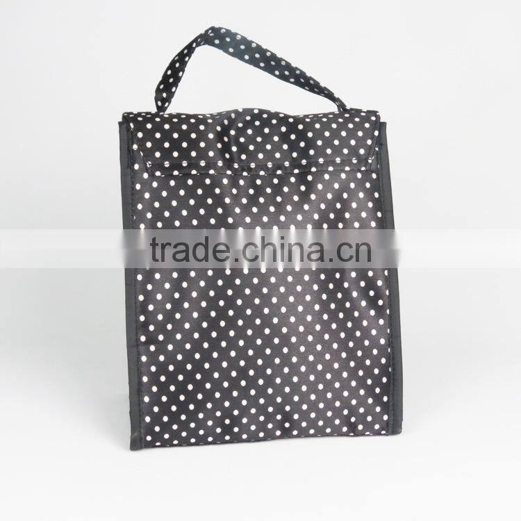 Black Polka Dot Thermal Cooler Bags for Food Liquid (BCP048)