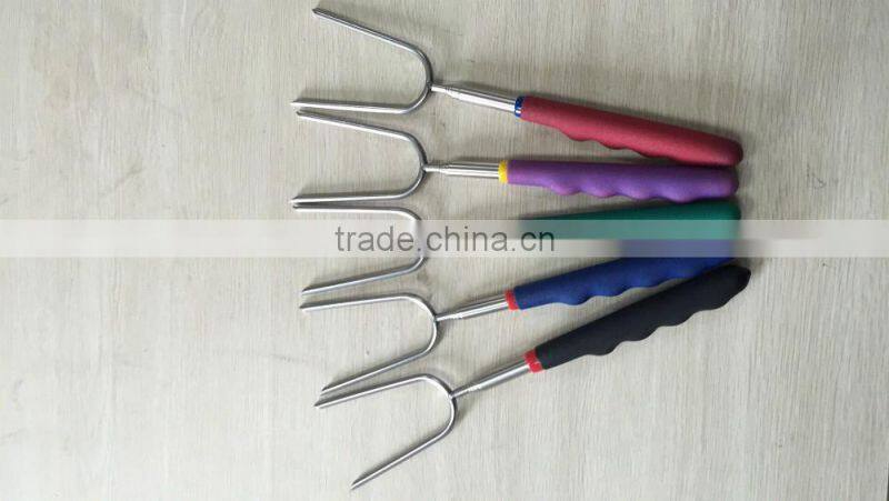 Forks Tool Type extendable stainless steel camping BBQ fork