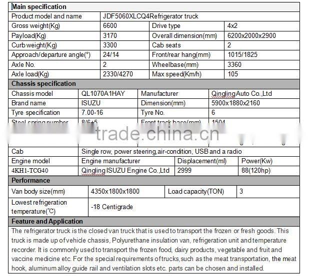 Janpanese 4x2 refrigerator truck