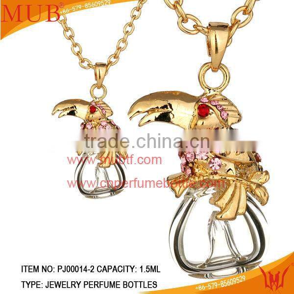 Woodpecker shape Jewelry Pendant Glass Perfume bottle jewelry