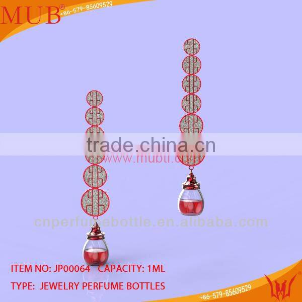 Glass Jewelry Chinese coin Shape Earring Glass Bottle