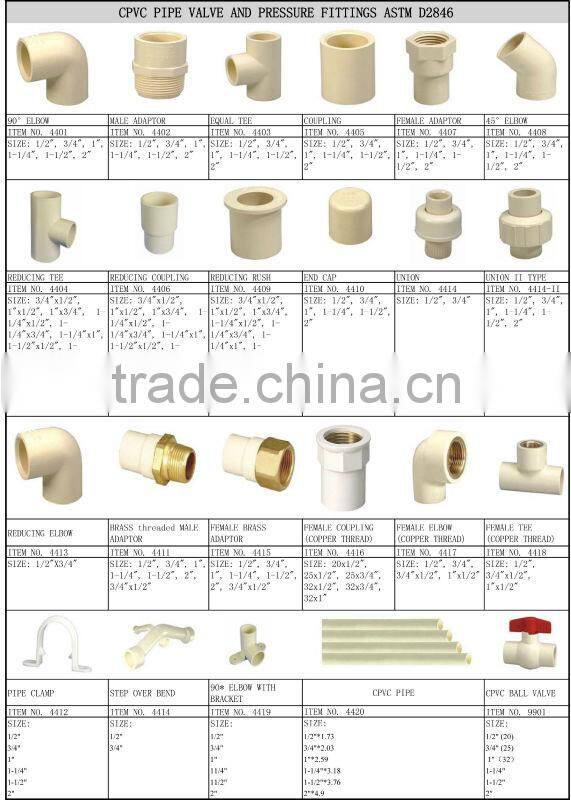 CPVC brass thread 90 degree female elbow