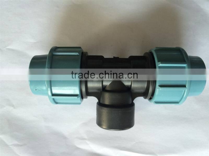 PE Compression Fittings pipe branch tee fitting