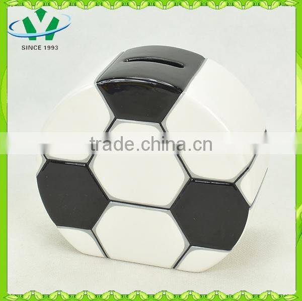 Football shape ceramic piggy banks for kids
