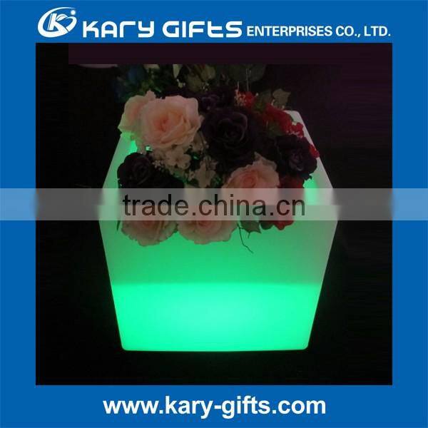 Multi functional lighted planter pot rechargeable plastic led vase
