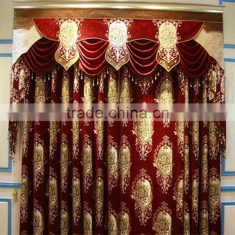 TOP ONE 2016 Polyester Luxury Embroidery Window Curtains/ Popular Elegant Beaded Curtains