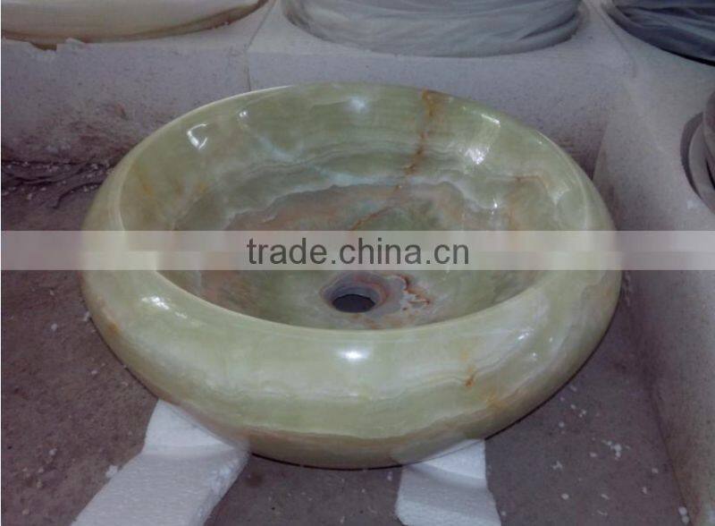Green onyx marble bathroom sink with competitive price