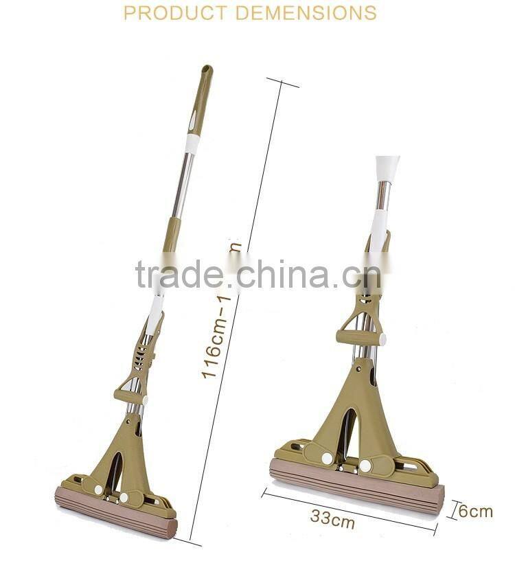 PVA Sponge twist cleaning Mop with Super Absorbent Sponge Head stick