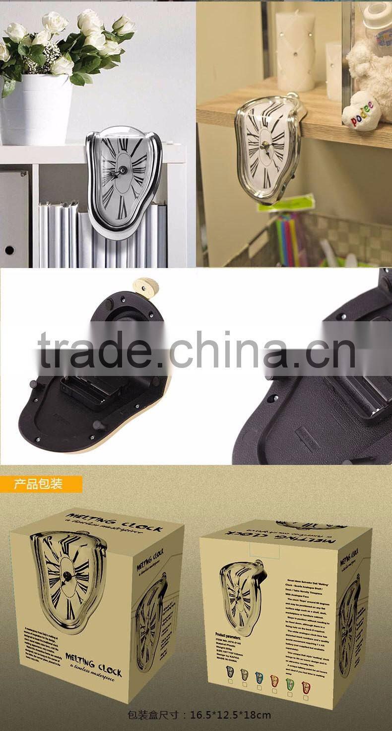 Creative L Shape Curving Wall Clock, Fashion Melting Clock, Roman Number Clock