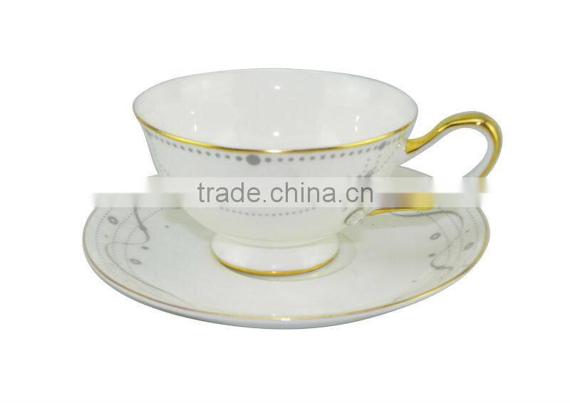 New Product 200ml Bone China European Style coffee cup with Saucer Set for Promotion Gift