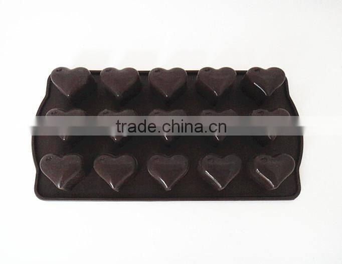 High quality heart shape 15 cavities silicone mould