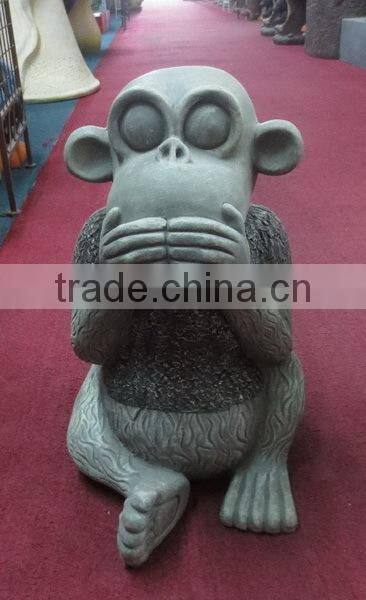 Home & garden decor fiberglass clay monkey sculpture set