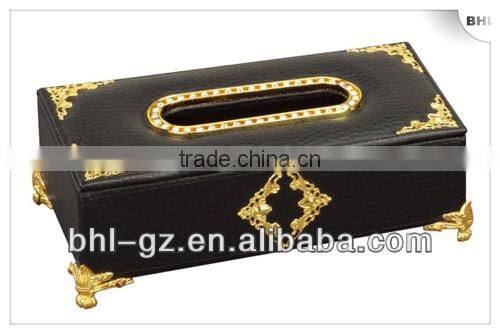 Ancient Western style christmas gift set -PU leather rectangular tissue box M-2A-2(PW-56),