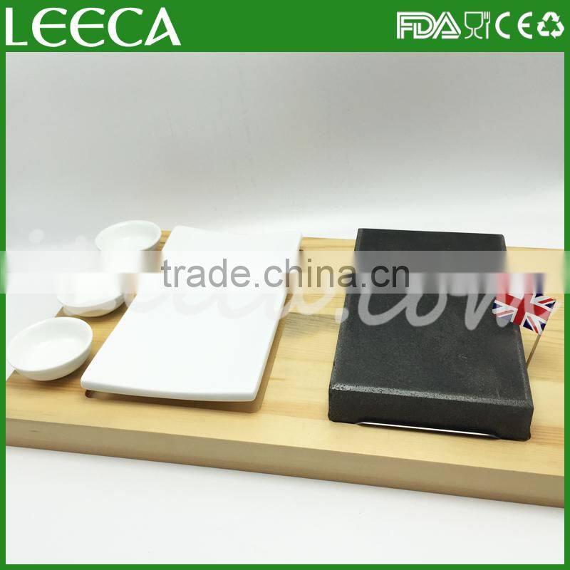 Stone grill plate | grill lava stone set for restaurant | stone grill