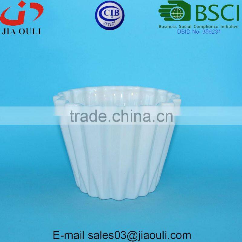 Glazed white Ceramic Origami plant pots