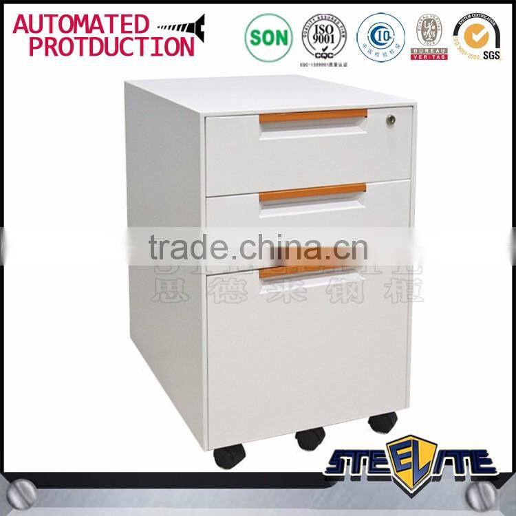 Low price 3 drawer movable filing cabinet with wheels