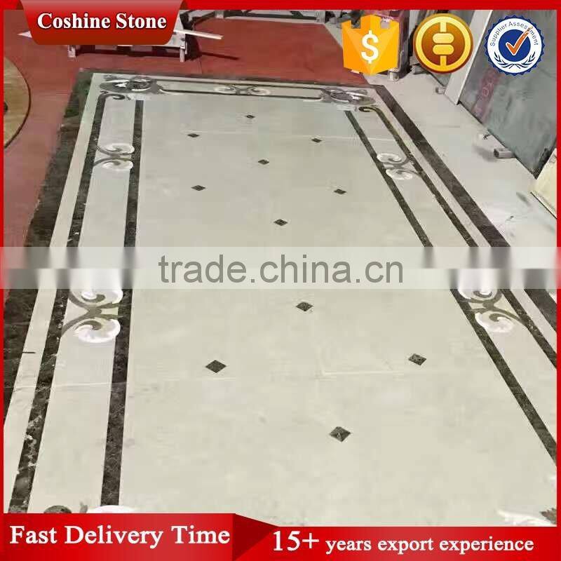 Jianfa flower design water jet marble tile floor medallions