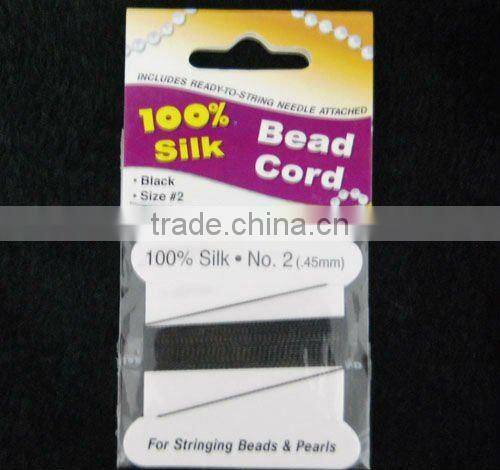 wholesale 100% bead silk threading cord with needle attached