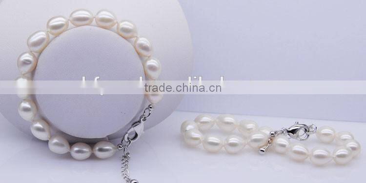 wholesale 6-7mm rice freshwater pearls bracelet design