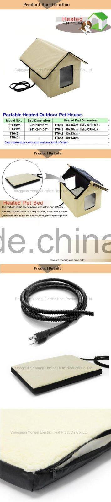 New design portable dog house with 120V pet heating pad