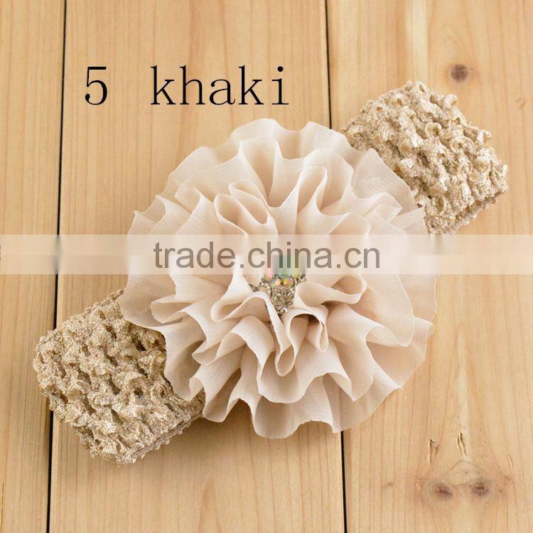 New Fashion Nice Baby Girl Turban Hairband /Lace Flower Baby Elastic Headband/Kids Hair Accessories Flower Lace Headband
