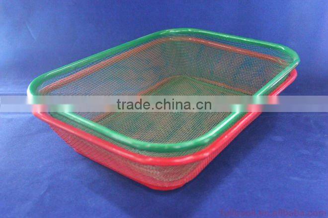 Colorful square shape food basket, fruit basket, vegetable basket w/stander