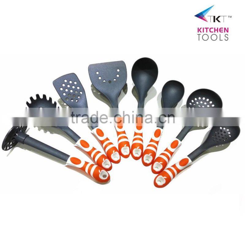 Compertitive 12pc nylon utensil kitchen tools with TPR handle kitchenware set