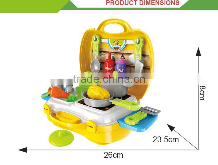 Best sale toy carry pretend play set cooking games children tableware
