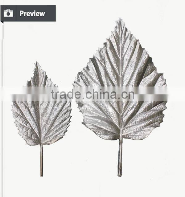 2016 PU big artificial leaves for home decoration artificial green leaves