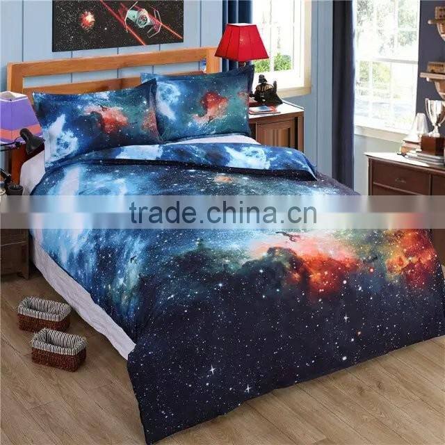 Stunning Multi color galaxy theme Hd digital 3d bed linen set