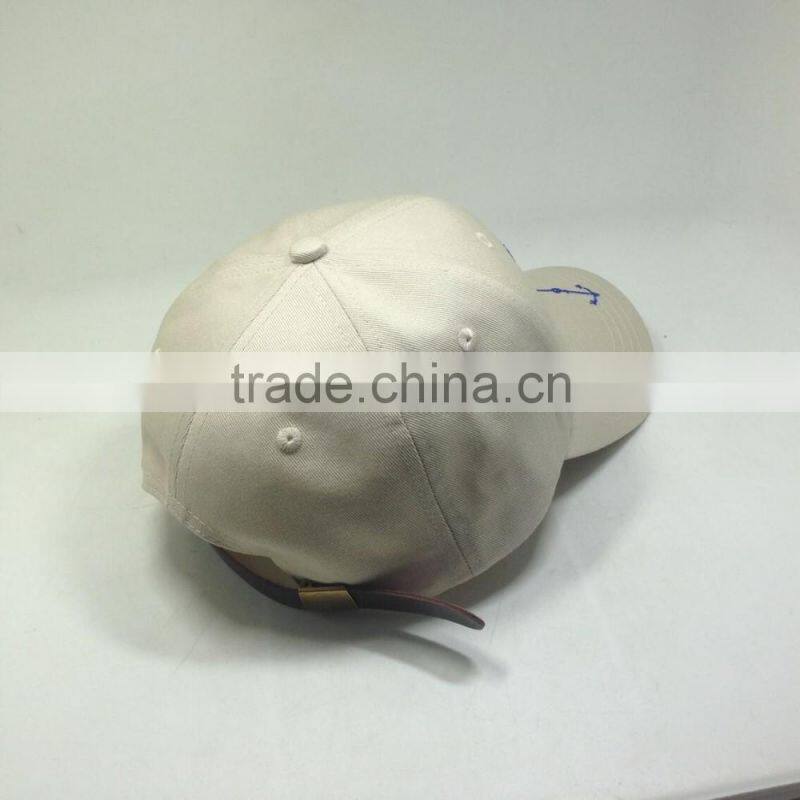 Khaki Unstructured Dad Cap With Leather Strap