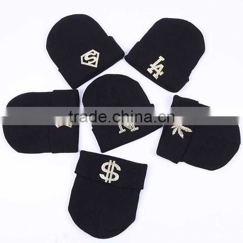 Fashion Hot Drilling CC Winter Beanies With Rhinestone