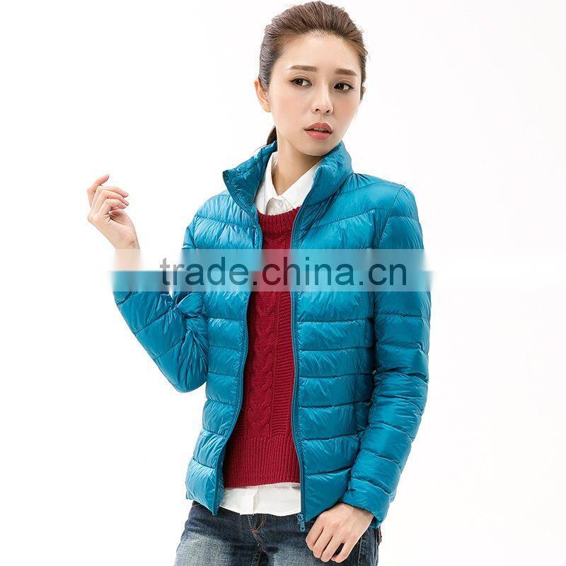 Wholesale woman ultra light down jacket winter feather weight ladies down jacket