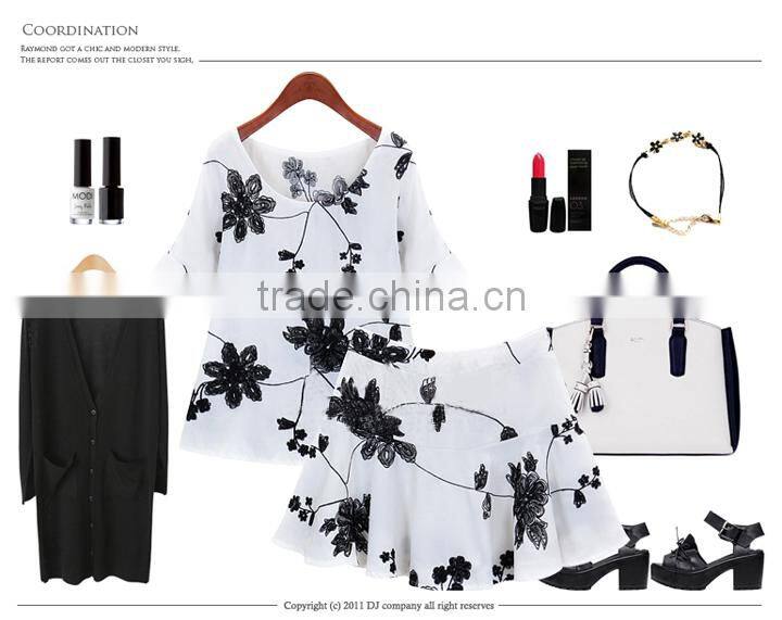 Korean Style Extra Large Plus Size Lady Two-piece Set XL-XXXXL Size