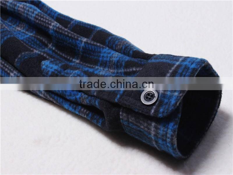 2016 hot sale oem service menprinting plaids long style polar fleece jacket